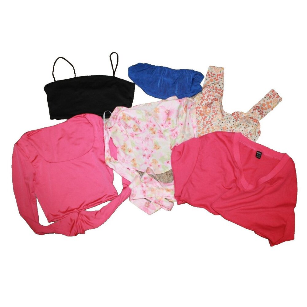 Lot Of 5 SHEIN Women's Size Small S Stretch Crop Tops & Shirts